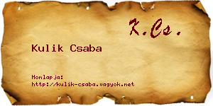 Kulik Csaba névjegykártya